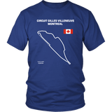 Gilles Villeneuve Montreal Circuit Track Outline shirt version 2
