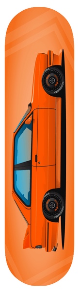 BMW E30 M3 Orange Skateboard Deck 7-ply Hard Rock Canadian Maple