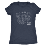 Nissan SR20DET Engine Blueprint Illustration Series T-shirt mens and womens