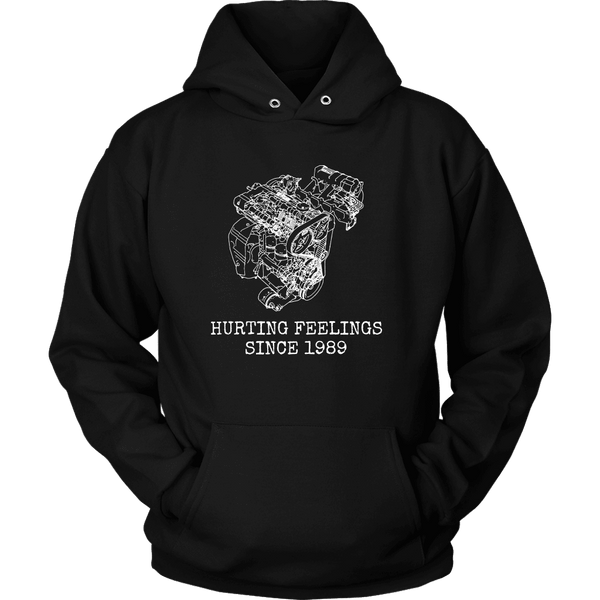 DSM 4G63 Hurting Feelings Since 1989 Hooded Sweatshirt Mens (unisex)