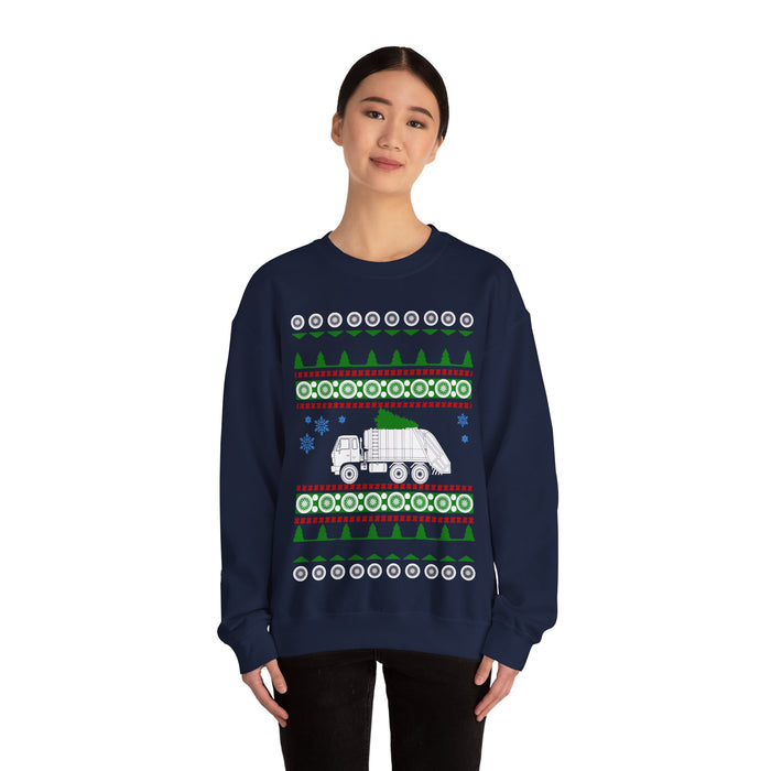 garbage truck ugly christmas sweater sweatshirt jumper for UK customers only (prints and ships from within the UK)