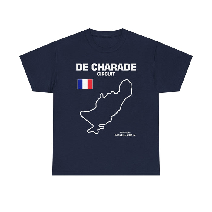 De Charade French Race Track Circuit Outline T-shirt for European Customers ONLY---Prints and ships from within Europe