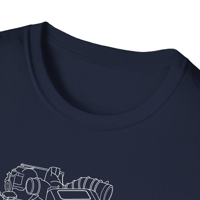 Ford Powerstroke 7.3L Engine Blueprint T-shirt for Canadian Customers ONLY---Prints and ships from within Canada