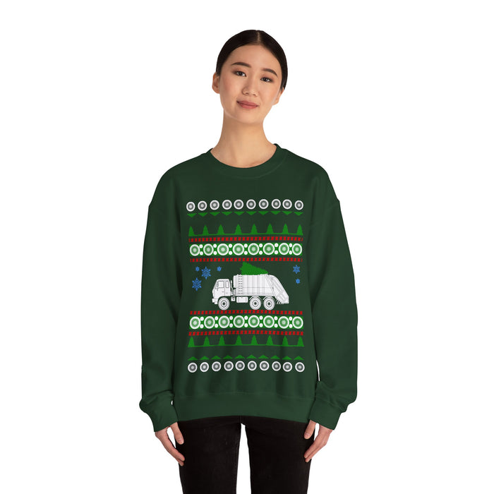 garbage truck ugly christmas sweater sweatshirt jumper for UK customers only (prints and ships from within the UK)