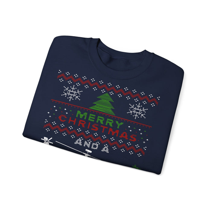 Apache Helicopter Ugly Christmas Sweater for European Customers ONLY--Item prints and ships from within Europe