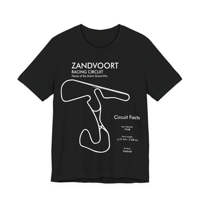 Zandvoort Circuit Outline Tee — Race Track Map T-Shirt -- For UK Customers ONLY--Prints and ships from within the UK
