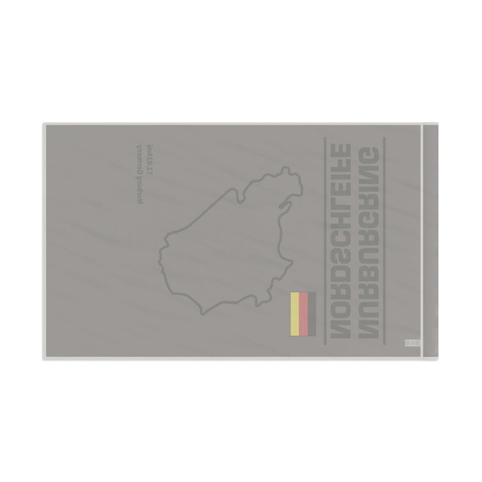 Nurburgring Nordschleife Flag – German Track Outline Racing Banner -- Gray