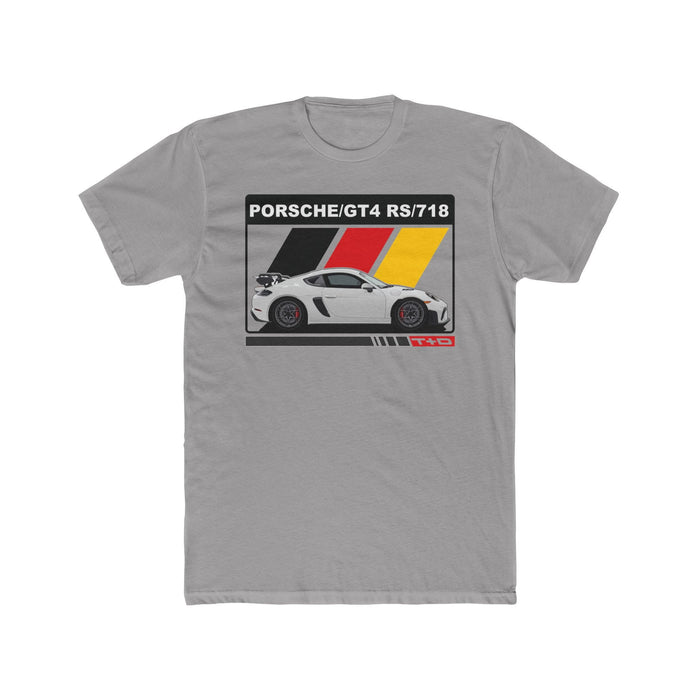 German Flag GT4 RS/718 Graphic Tee — Retro Racing Stripe Sport Car Shirt
