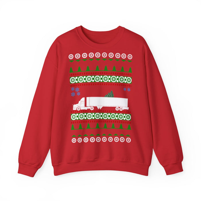 Semi Truck Ugly Christmas Sweater for european customers ONLY---Prints and ships from within Europe