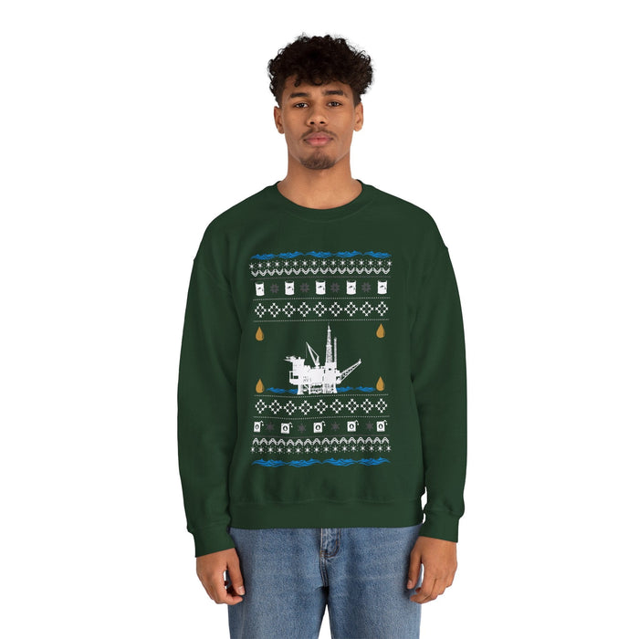 UK Ocean Oil Rig Ugly Christmas Sweater Jumper