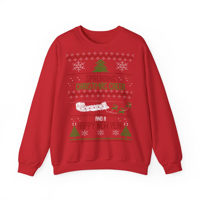 CH-47 Chinook Military Helicopter Ugly Christmas Sweater for European Customers ONLY--This will print and ship from within Germany