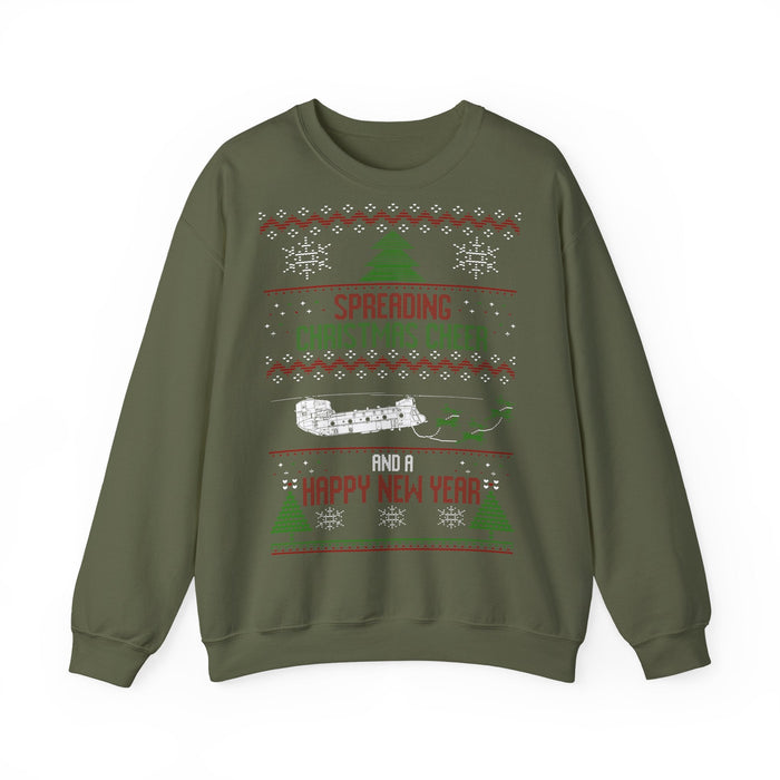 CH-47 Chinook Military Helicopter Ugly Christmas Sweater for European Customers ONLY--This will print and ship from within Germany