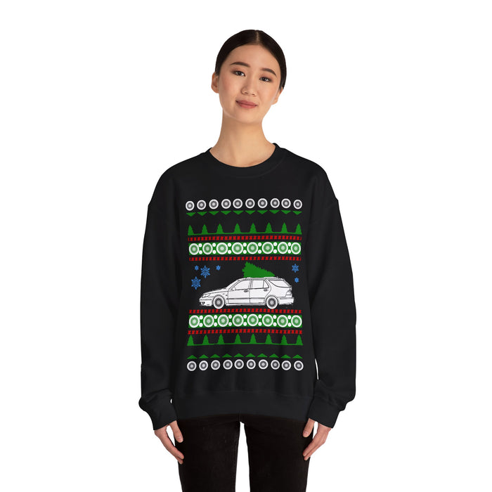 Saab 9-5 Wagon Ugly Christmas Sweater Jumper for European Customers ONLY--Prints and ships from Europe