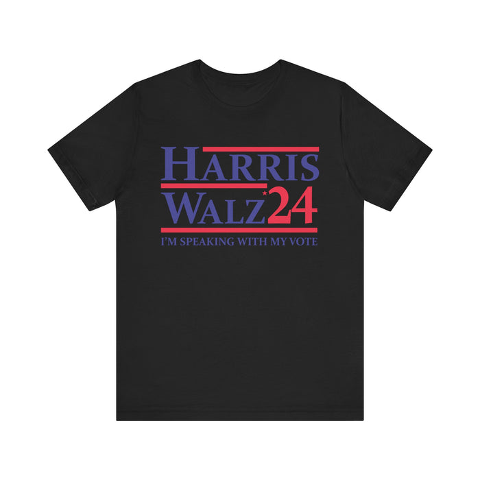 Harris Walz 2024 I'm Speaking With My Vote T-shirt