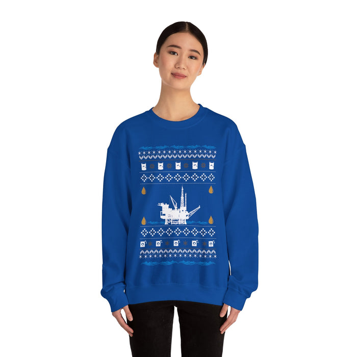 UK Ocean Oil Rig Ugly Christmas Sweater Jumper