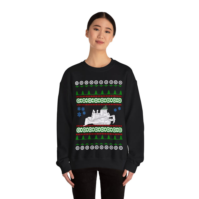 Bull Dozer like a D8 ugly christmas sweater for european customers only (prints and ships from within Europe)