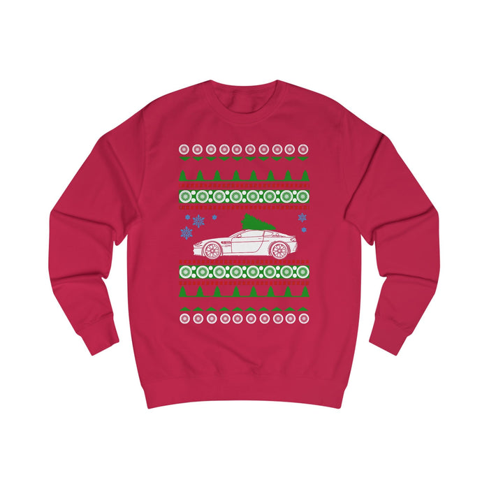 Car like an Aston Martin Vantage Ugly Christmas Sweater Sweatshirt "jumper" for UK customers ONLY---Item prints and ships from within the UK
