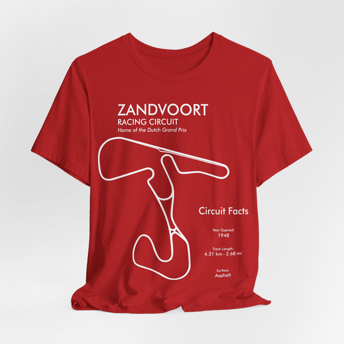 Zandvoort Circuit Outline Tee — Race Track Map T-Shirt -- For UK Customers ONLY--Prints and ships from within the UK