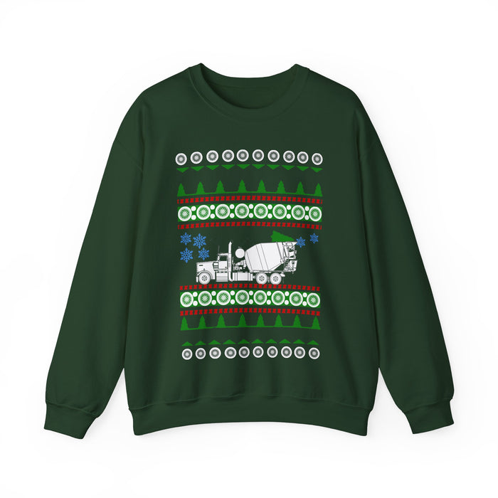 Cement Mixer Truck Ugly Christmas Sweater Sweatshirt for Canadian Customers ONLY (prints and ships from within Canada)