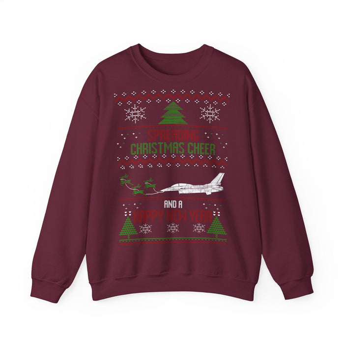 F-16 Military Airplane Fighter Jet Aircraft Ugly Christmas Sweater Sweatshirt for European Customers ONLY--this item prints and ships from Germany