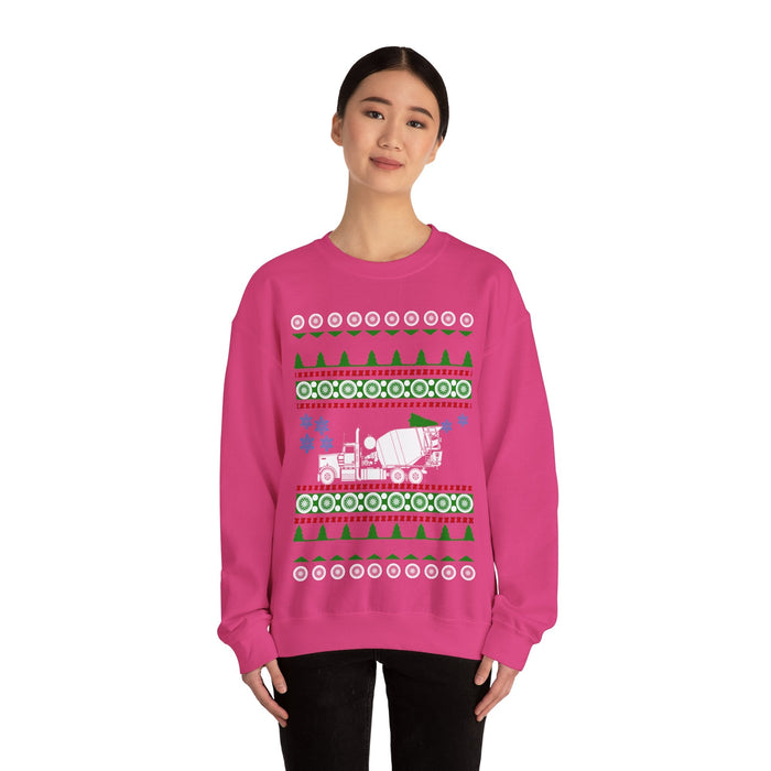 Cement Truck Mixer Ugly Christmas Sweater Jumper for UK customers ONLY--Item prints and ships from within the UK
