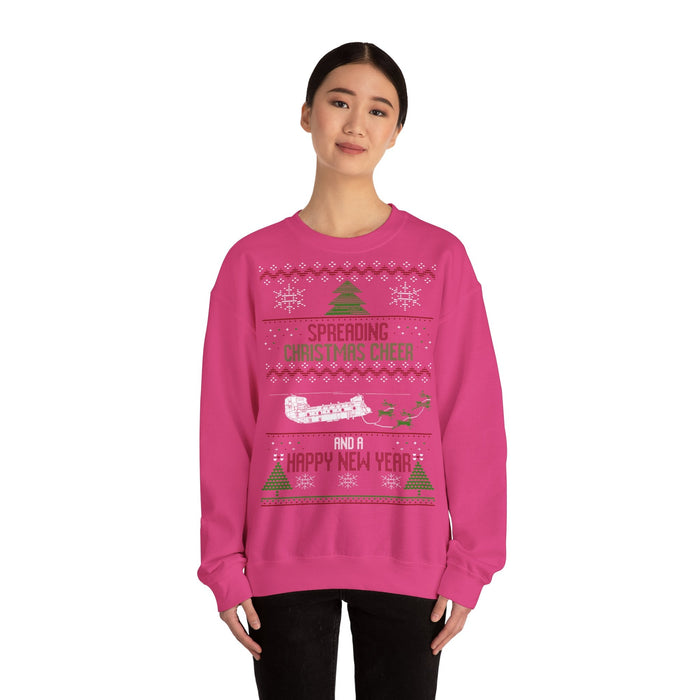 CH-47 Chinook Military Helicopter Ugly Christmas Sweater for European Customers ONLY--This will print and ship from within Germany