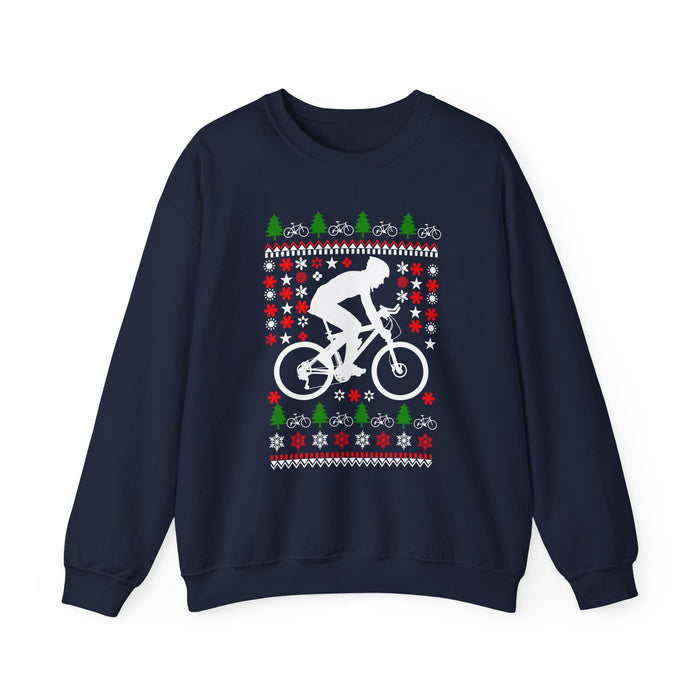 Mountain Biking Ugly Christmas Sweater Sweatshirt for Customers in Canada ONLY---This prints and ships from within Canada