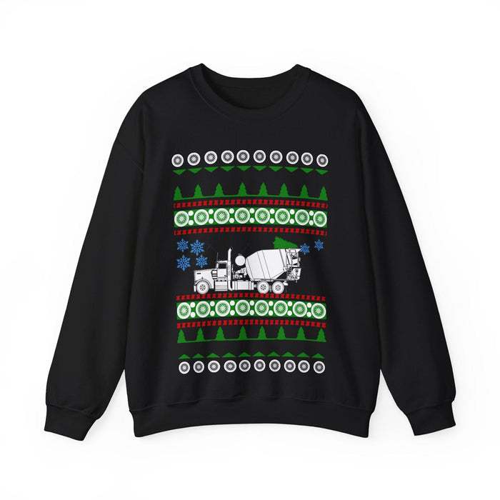 Cement Truck Mixer Ugly Christmas Sweater Jumper for UK customers ONLY--Item prints and ships from within the UK