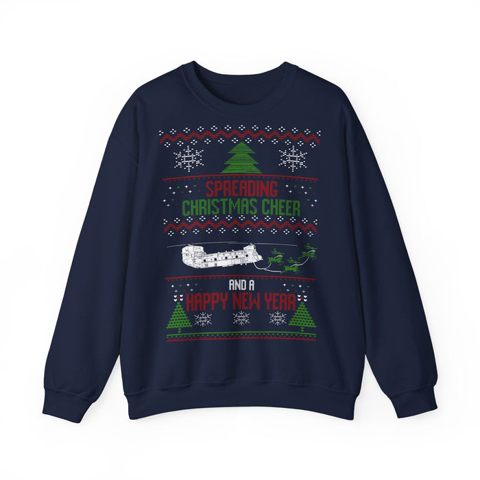 CH-47 Chinook Military Helicopter Ugly Christmas Sweater for European Customers ONLY--This will print and ship from within Germany