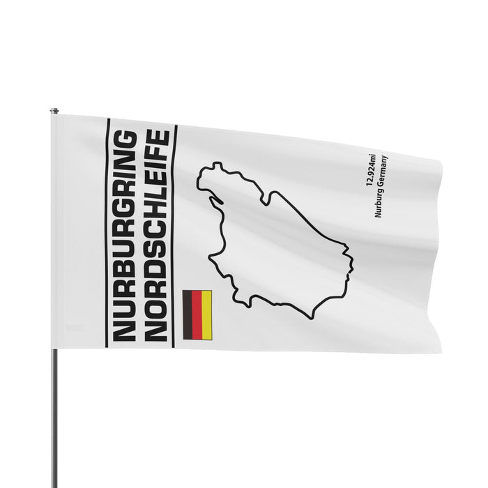Nurburgring Nordschleife Flag White with Black Design ----3 sizes