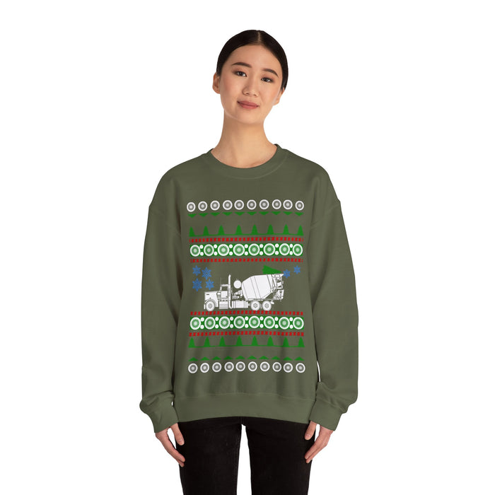Cement Truck Mixer Ugly Christmas Sweater Jumper for UK customers ONLY--Item prints and ships from within the UK