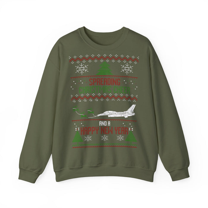 F-16 Military Airplane Fighter Jet Aircraft Ugly Christmas Sweater Sweatshirt for European Customers ONLY--this item prints and ships from Germany