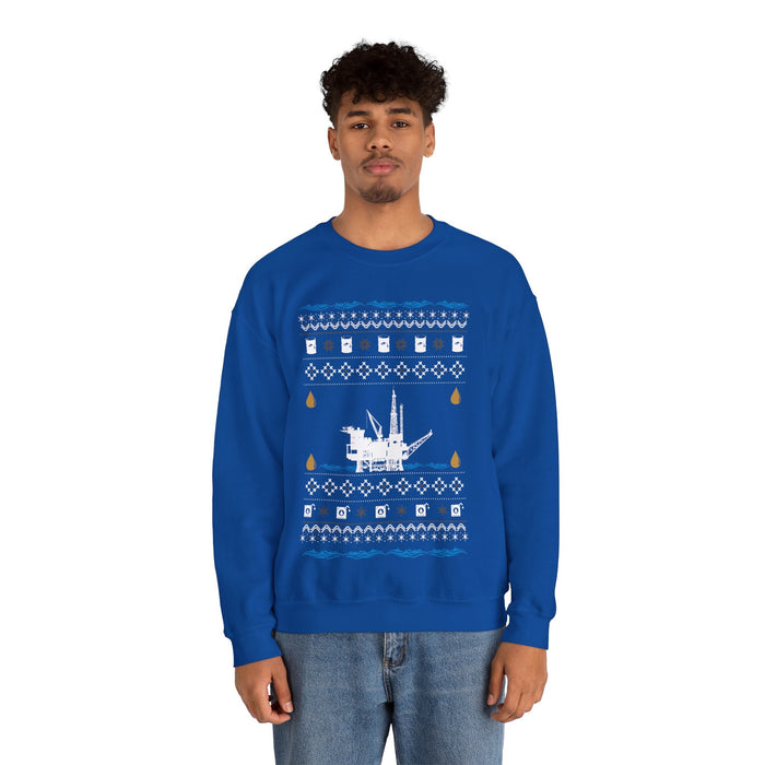 UK Ocean Oil Rig Ugly Christmas Sweater Jumper