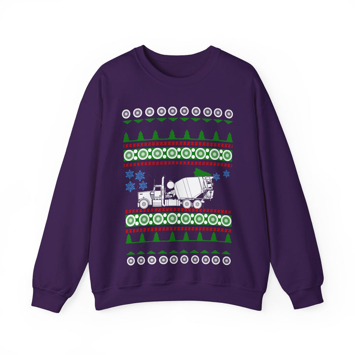 Cement Truck Mixer Ugly Christmas Sweater Jumper for UK customers ONLY--Item prints and ships from within the UK