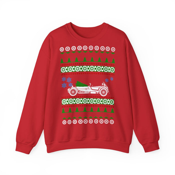 Sports Car like a Super 7 Ugly Christmas Sweater for European Customers ONLY--Prints and ships from Europe