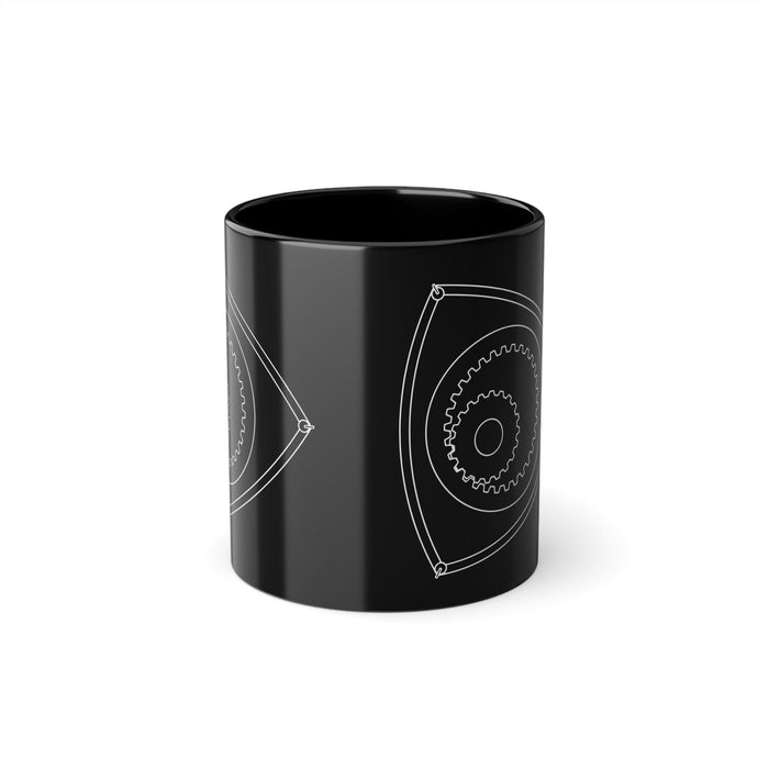 Rotary Engine 11 ounce black coffee mug for European Customers ONLY---Prints and ships from within Europe