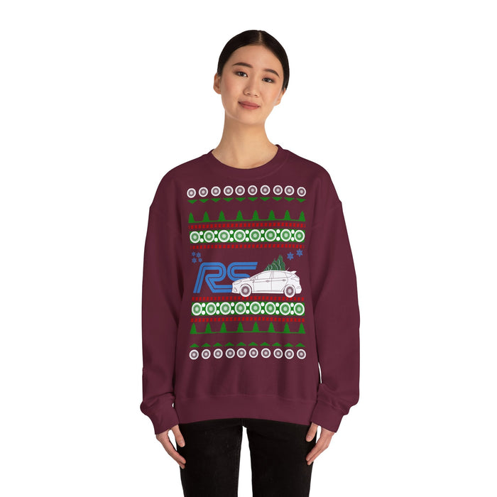Ford Focus RS 2017+ Ugly Christmas Sweater Sweatshirt for European Customers ONLY---Prints and ships from within Europe