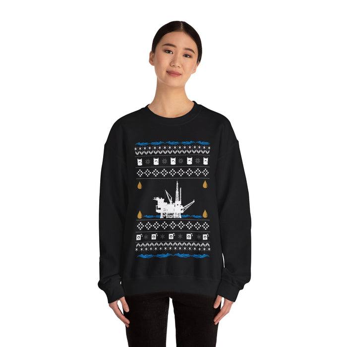 UK Ocean Oil Rig Ugly Christmas Sweater Jumper