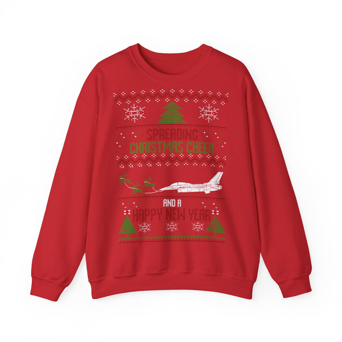F-16 Military Airplane Fighter Jet Aircraft Ugly Christmas Sweater Sweatshirt for European Customers ONLY--this item prints and ships from Germany