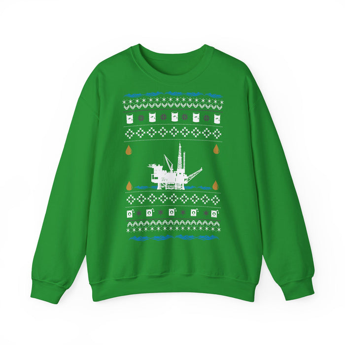 Off Shore Oil Rig Ugly Christmas Sweater for European Customers ONLY---Prints and ships from within Germany