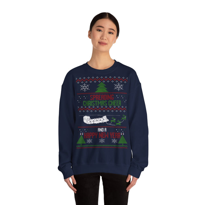 CH-47 Chinook Military Helicopter Ugly Christmas Sweater for European Customers ONLY--This will print and ship from within Germany