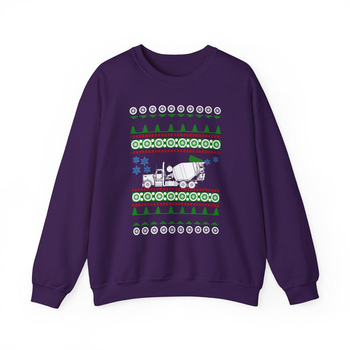 Cement Mixer Truck Ugly Christmas Sweater For Canadian Customers ONLY---Prints and ships from within Canada--more colors