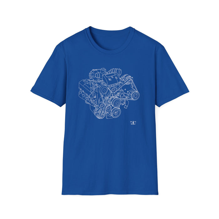 Ford Powerstroke 7.3L Engine Blueprint T-shirt for Canadian Customers ONLY---Prints and ships from within Canada