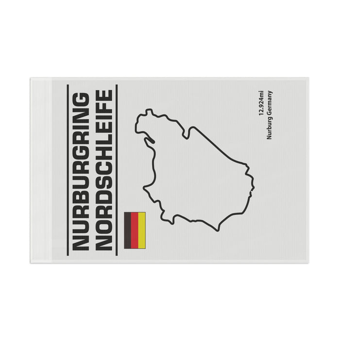 Nurburgring Nordschleife Flag White with Black Design ----3 sizes