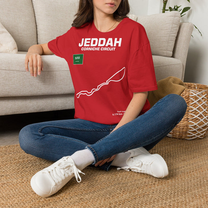 Jeddah Corniche Circuit Track Outline T-shirt for European Customers ONLY ---this item prints and ships from within Europe