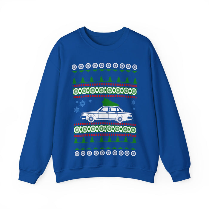 Swedish Car like a 240 Sedan Ugly Christmas Sweater Jumper For UK customers ONLY--Item prints and ships from within the UK