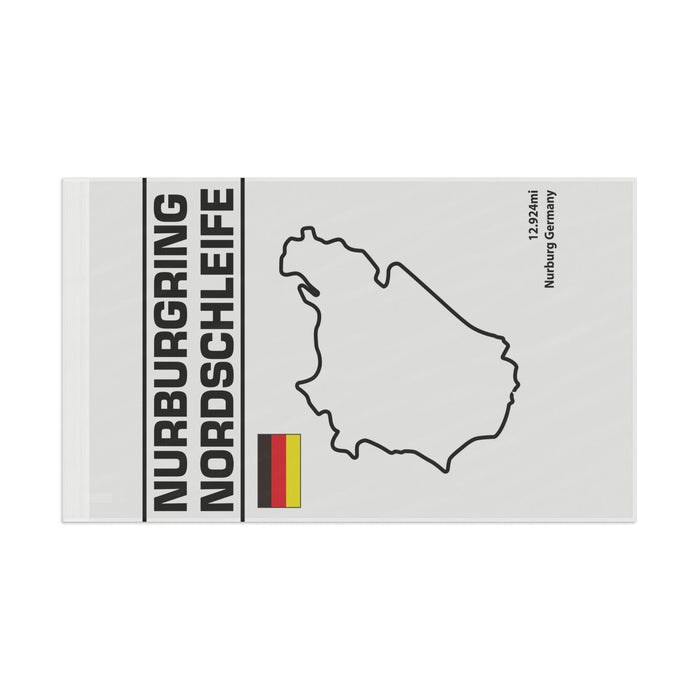 Nurburgring Nordschleife Flag White with Black Design ----3 sizes