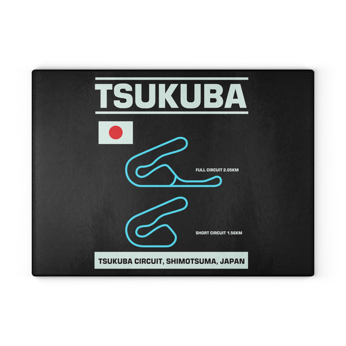 Tsukuba Track Outline Glass Cutting Board