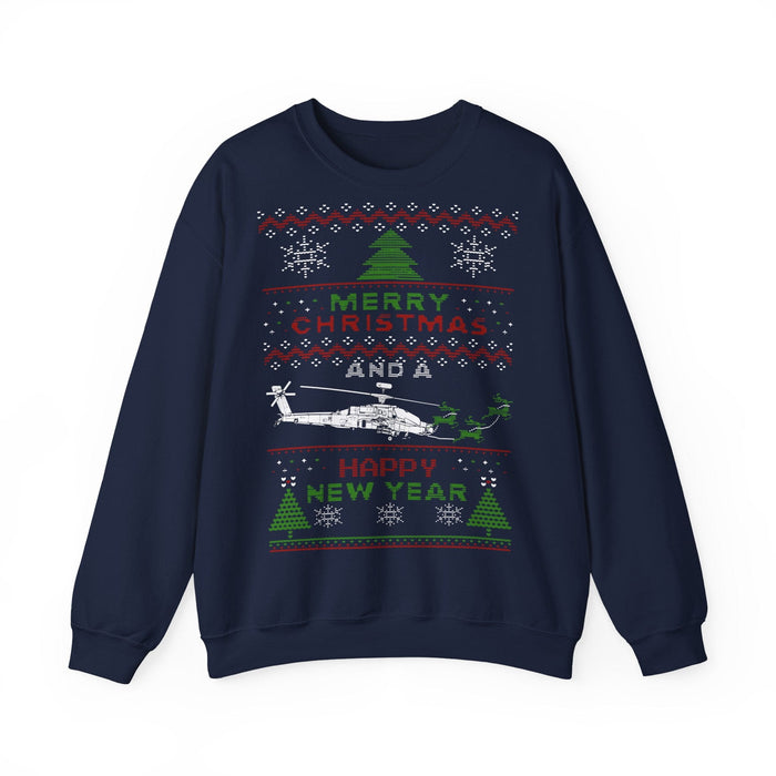 Apache Helicopter Ugly Christmas Sweater for European Customers ONLY--Item prints and ships from within Europe