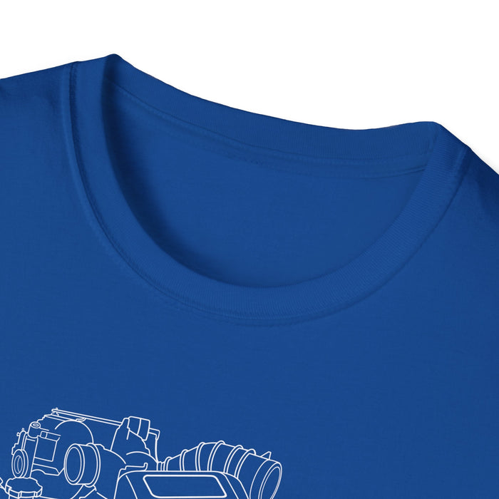 Ford Powerstroke 7.3L Engine Blueprint T-shirt for Canadian Customers ONLY---Prints and ships from within Canada